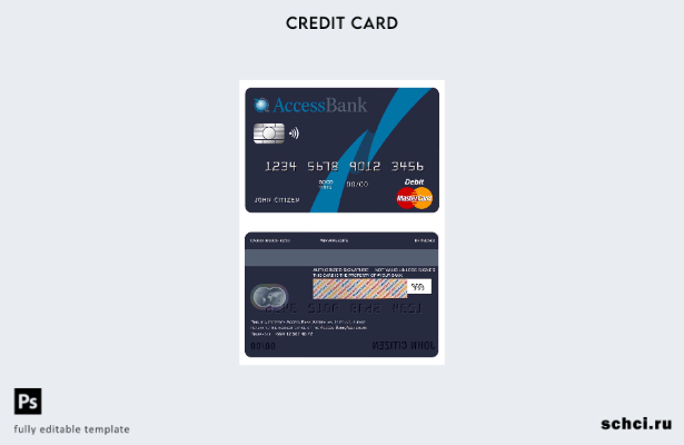 цифровая загрузка шаблона карты Mastercard банка Access в Азербайджане